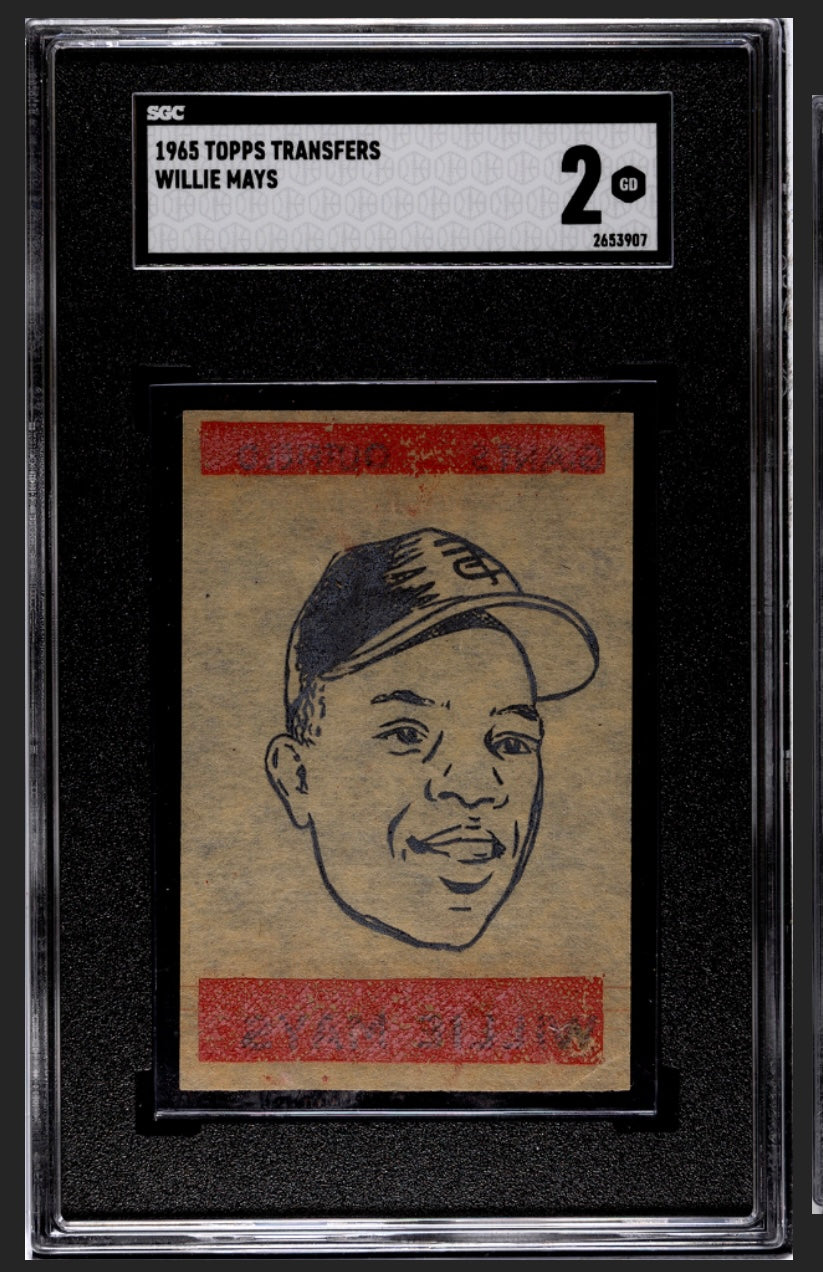 Willie Mays 1965 Topps Transfers SGC 2