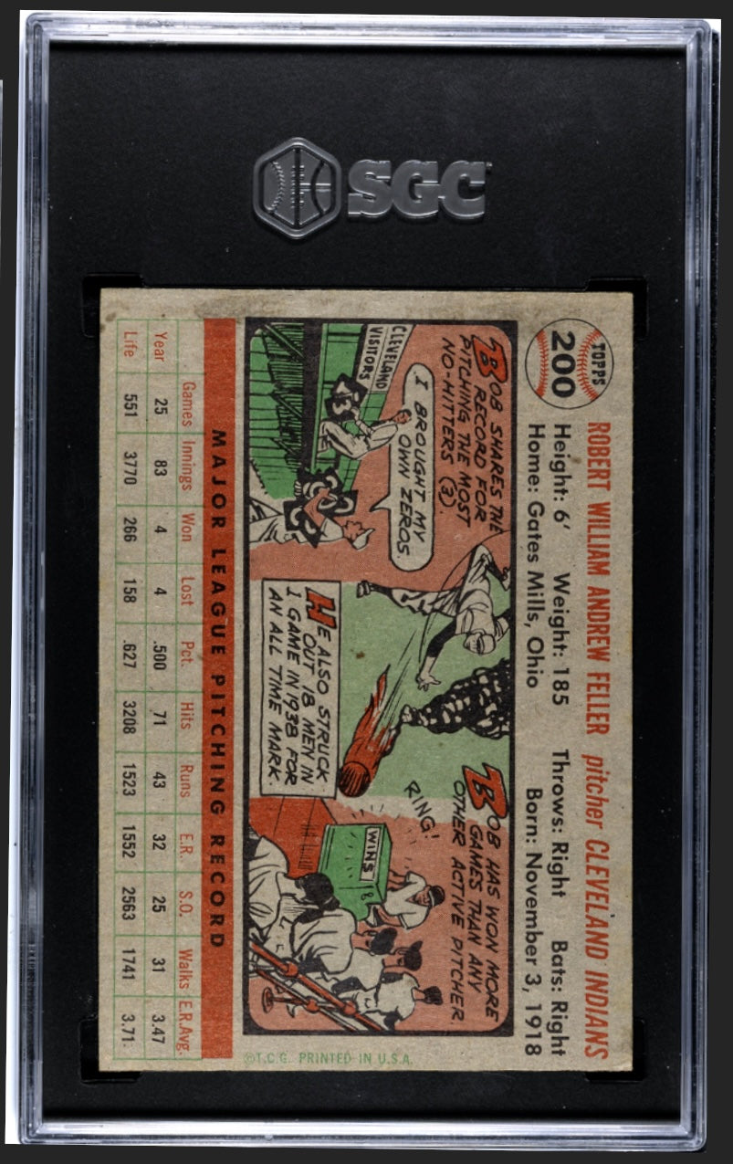 Bob Feller 1956 Topps SGC A