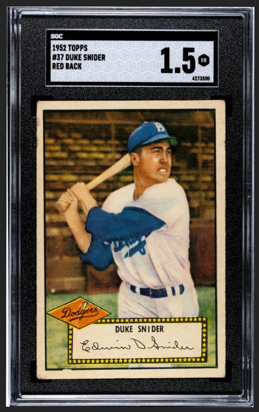 Duke Snider 1952 Topps Red Back SGC 1.5