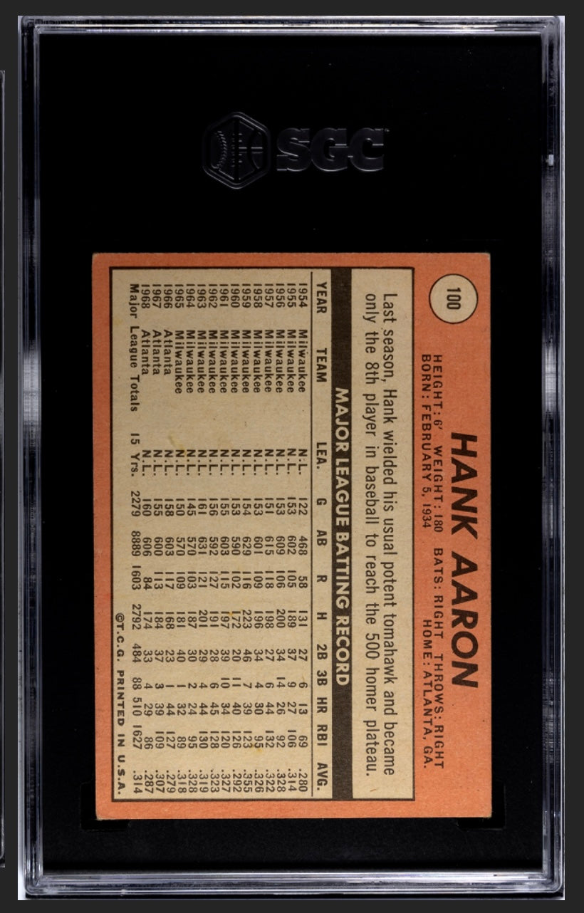 Hank Aaron 1969 Topps SGC 4