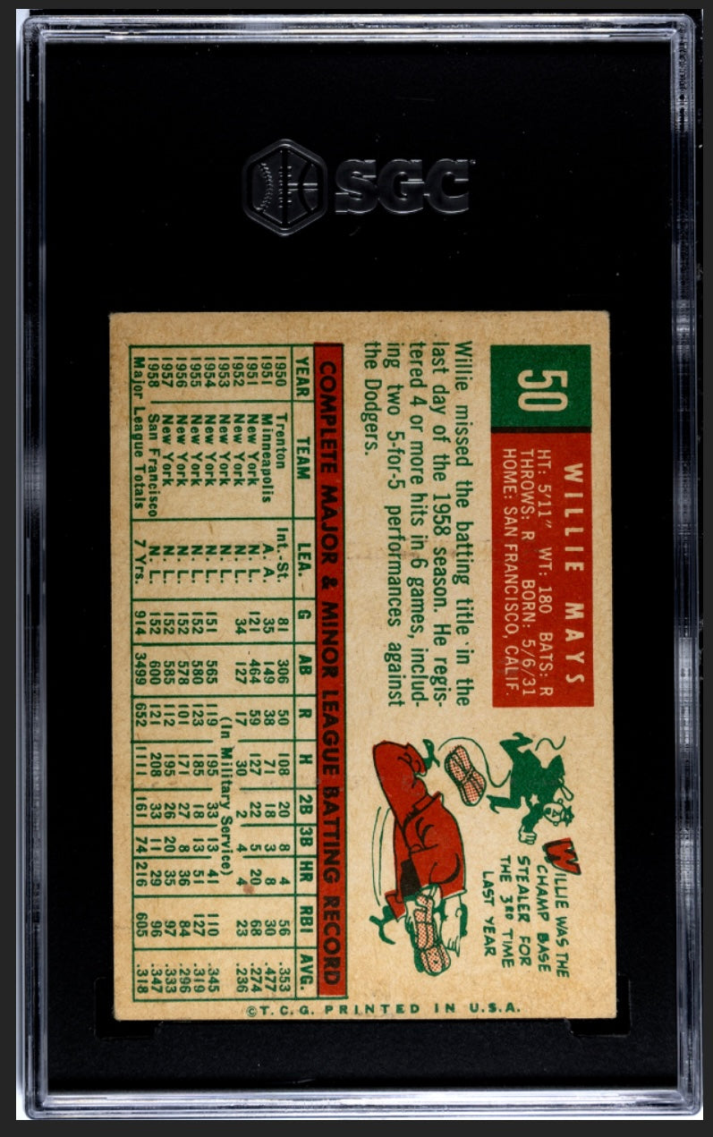 Willie Mays 1959 Topps SGC 4