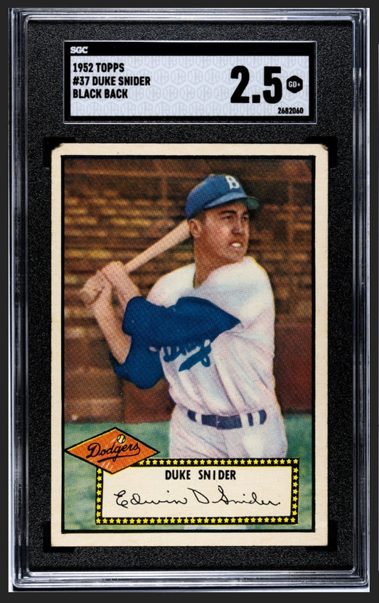 Duke Snider 1952 Topps Black Back SGC 2.5