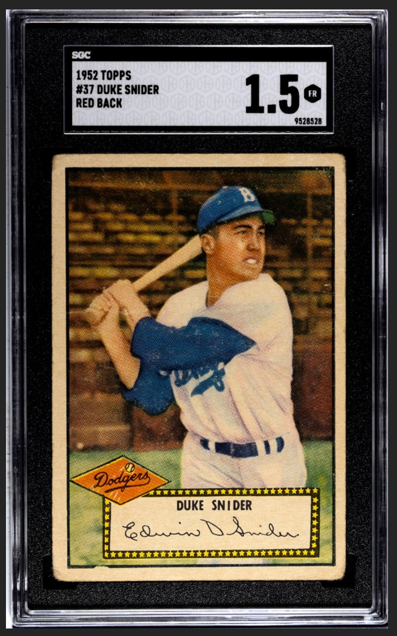 Duke Snider 1952 Topps Red Back SGC 1.5