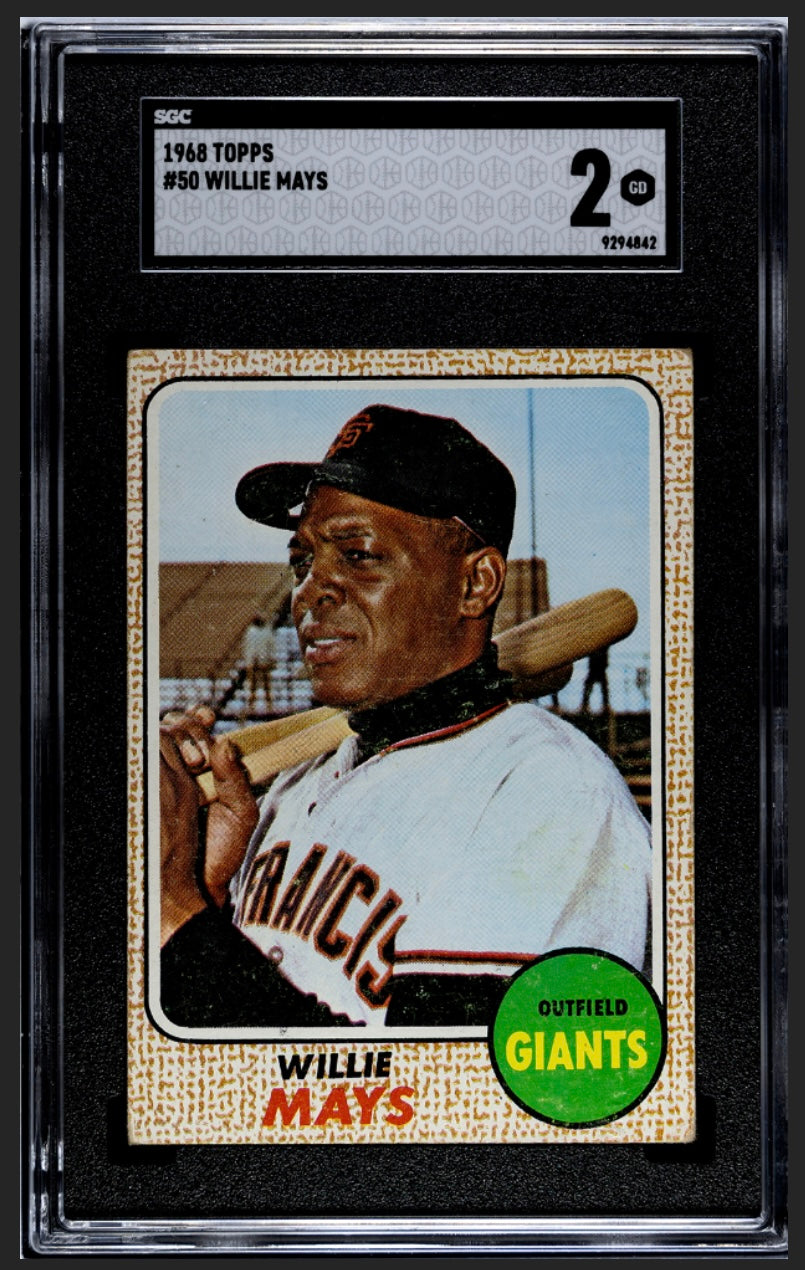 Willie Mays 1968 Topps SGC 2