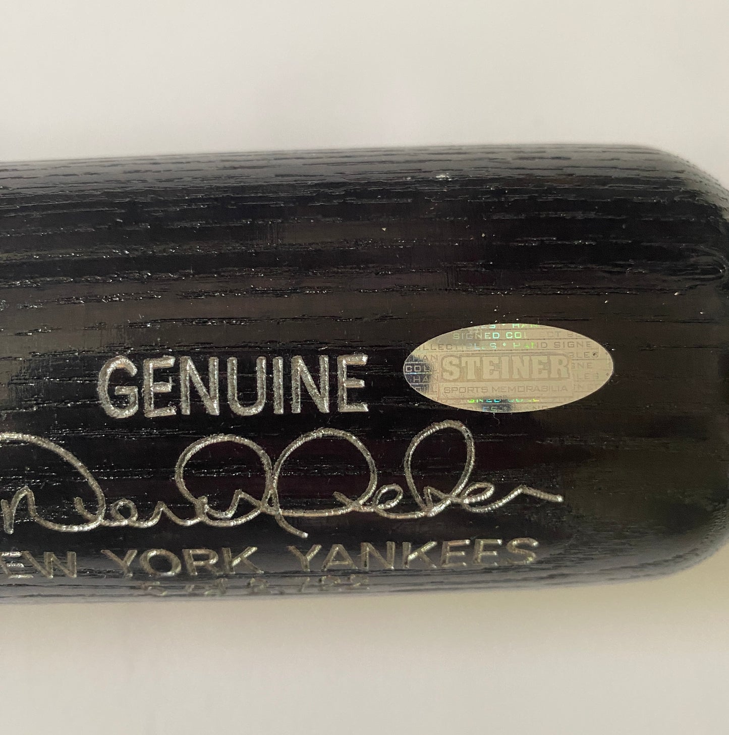 Derek Jeter Signed All Time Yankees Hit Leader Engraved Model Bat