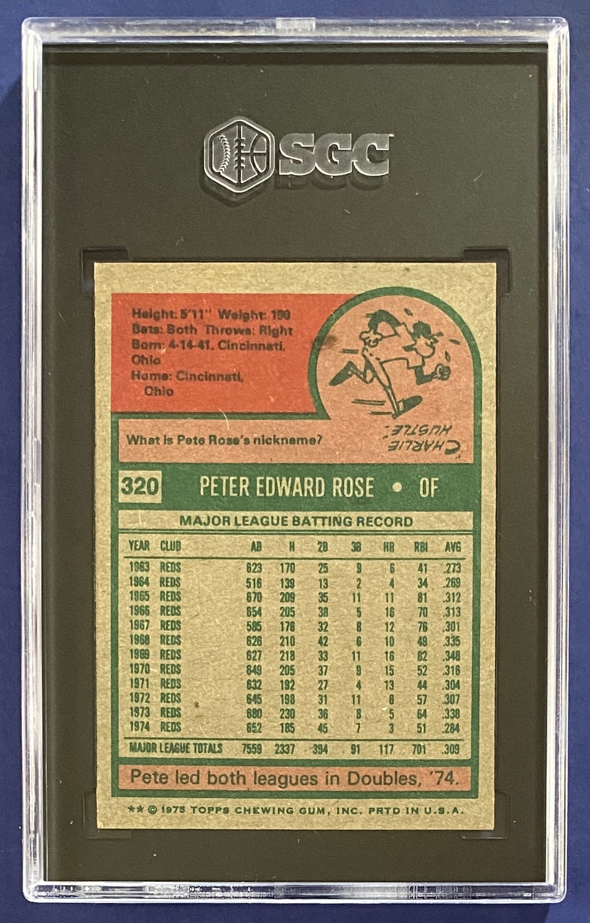Pete Rose 1975 Topps SGC 4
