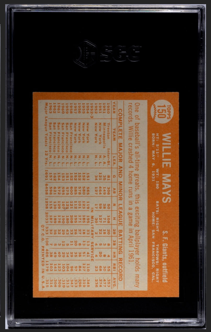 Willie Mays 1964 Topps SGC 4