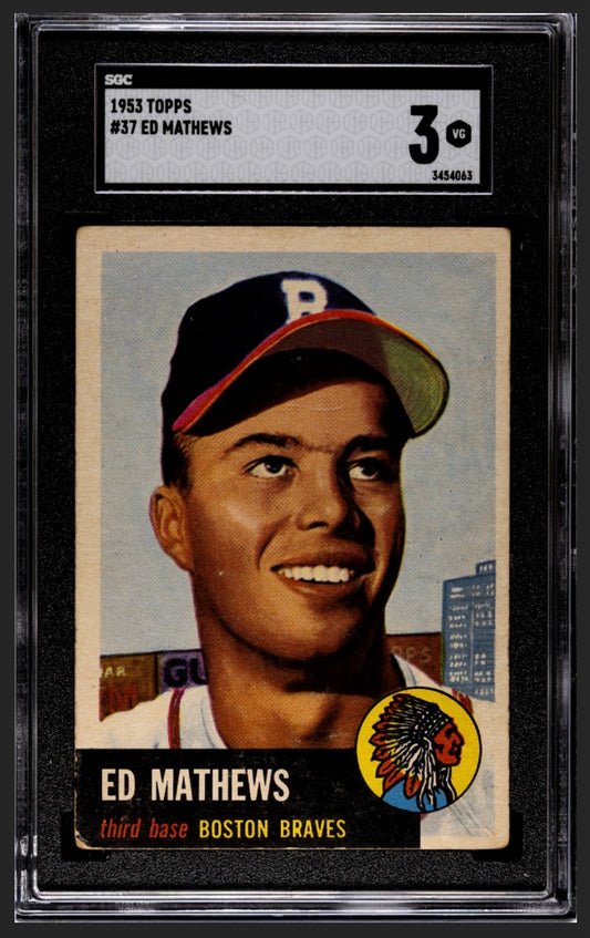 Ed Mathews 1953 Topps SGC 3