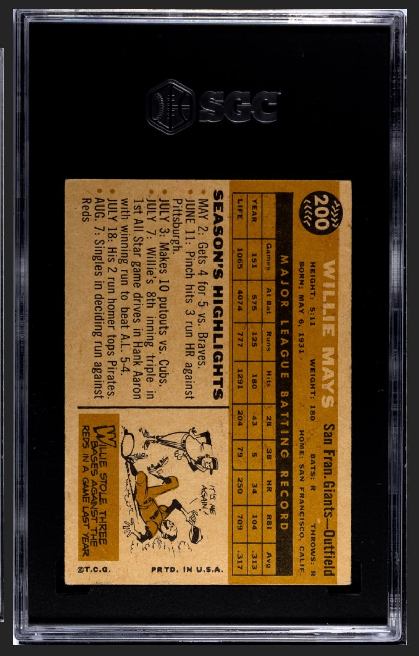 Willie Mays 1960 Topps SGC 3