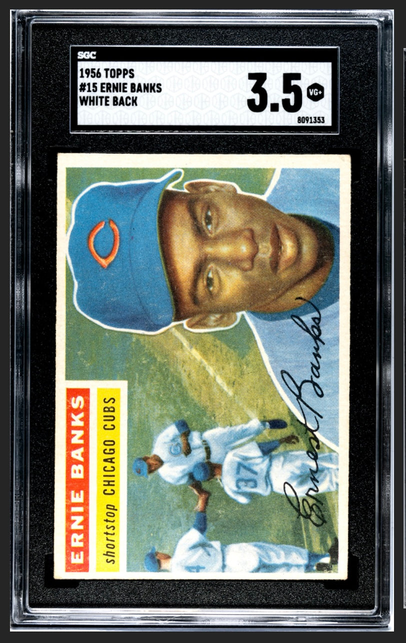 Ernie Banks 1956 Topps White Back SGC 3.5