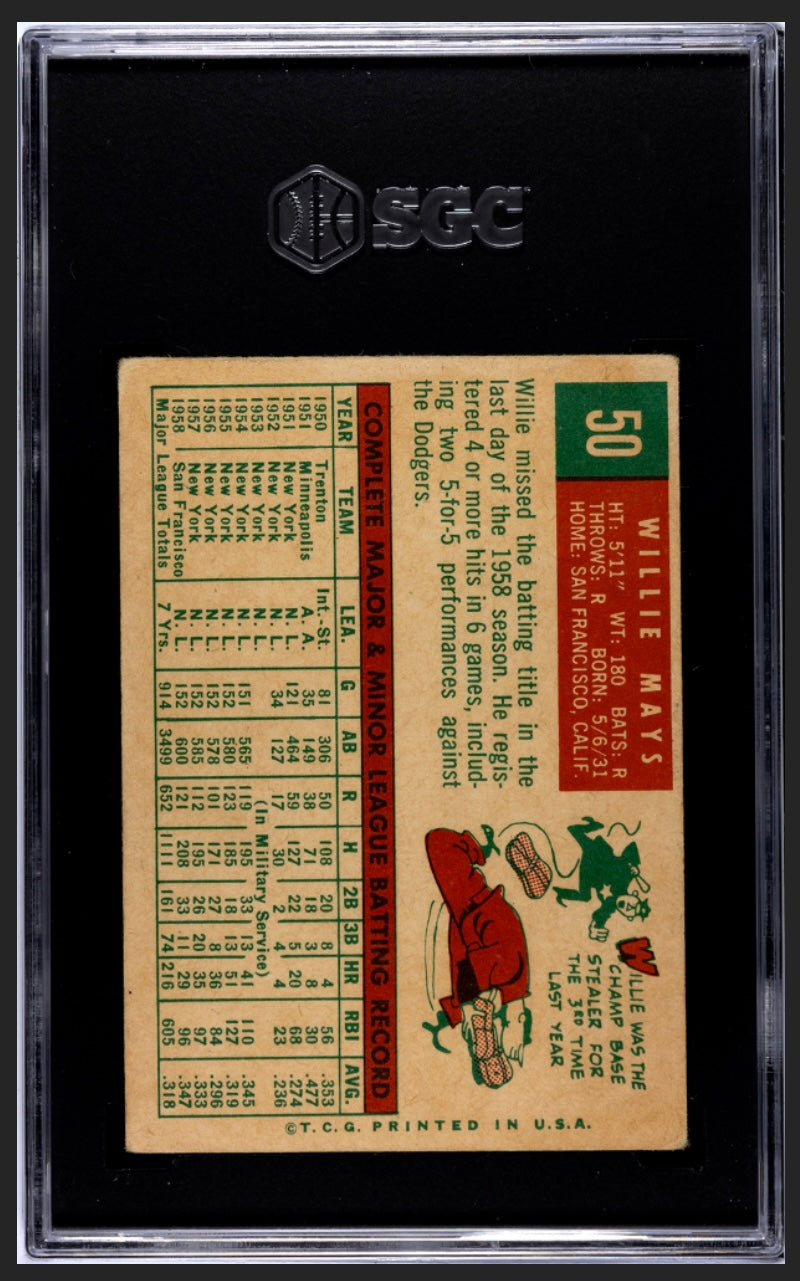 Willie Mays 1959 Topps SGC 3.5