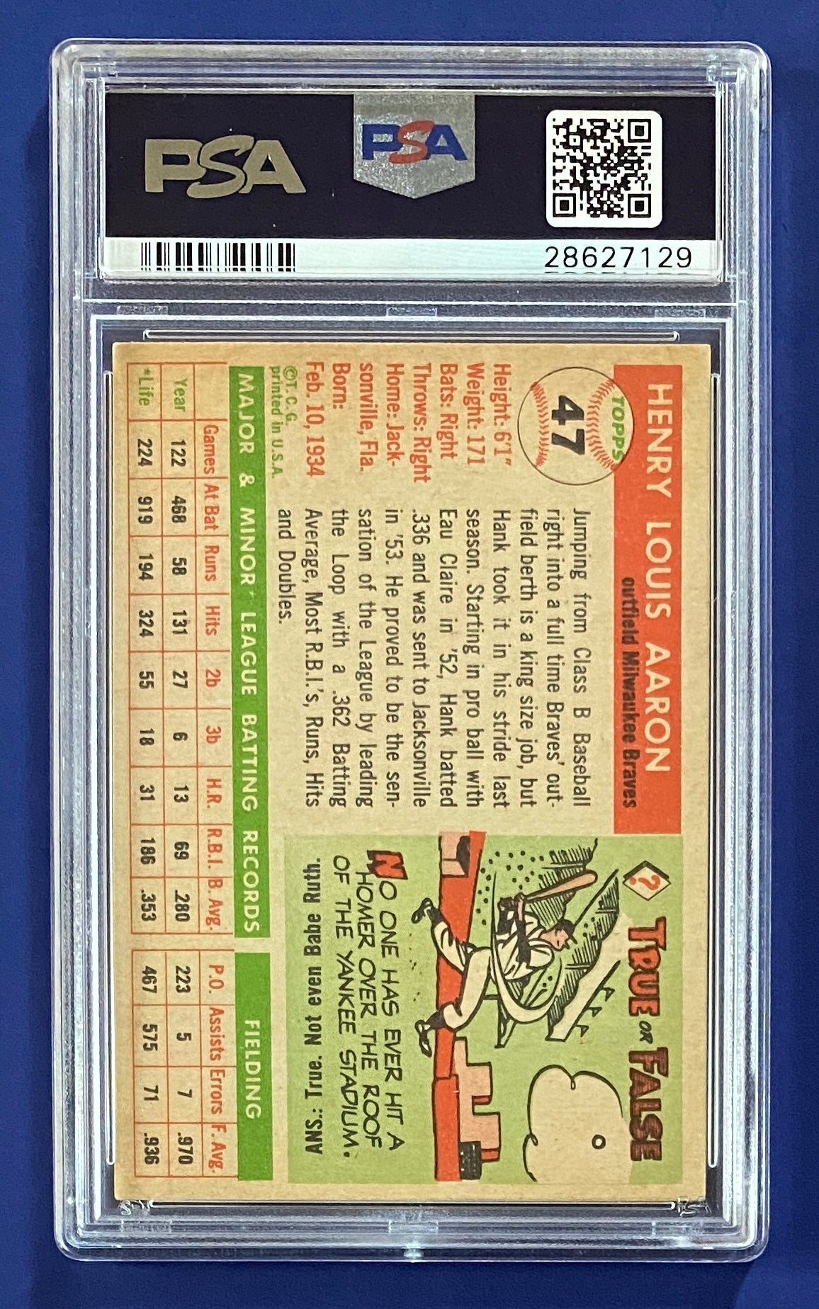 Hank on sale Aaron Vintage Card PSA 4.5